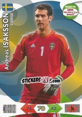 Sticker Andreas Isaksson - Road to 2014 FIFA World Cup Brazil. Adrenalyn XL n. 166 - Panini