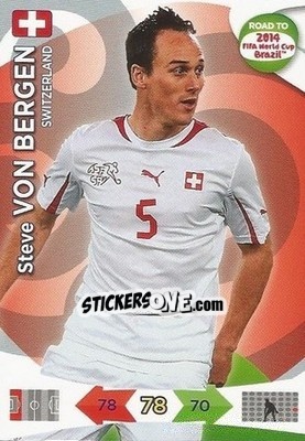 Sticker Steve von Bergen - Road to 2014 FIFA World Cup Brazil. Adrenalyn XL - Panini