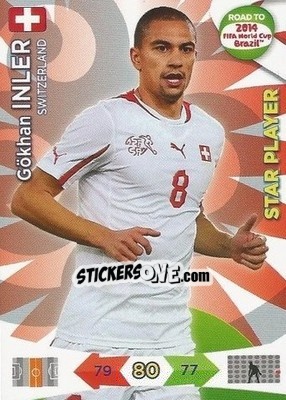 Sticker Gökhan Inler - Road to 2014 FIFA World Cup Brazil. Adrenalyn XL n. 178 - Panini