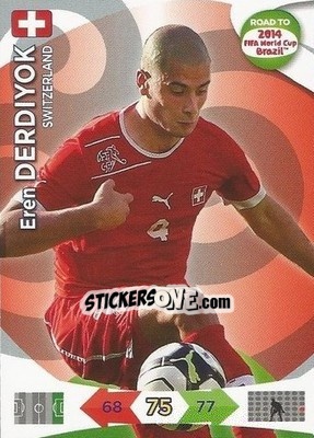 Sticker Eren Derdiyok - Road to 2014 FIFA World Cup Brazil. Adrenalyn XL n. 182 - Panini