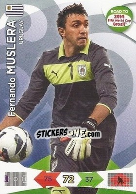 Sticker Fernando Muslera - Road to 2014 FIFA World Cup Brazil. Adrenalyn XL n. 183 - Panini