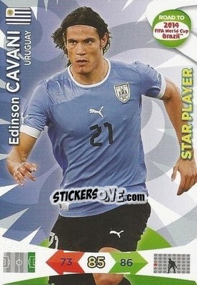 Sticker Edinson Cavani - Road to 2014 FIFA World Cup Brazil. Adrenalyn XL n. 189 - Panini
