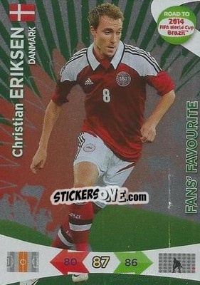 Sticker Christian Eriksen - Road to 2014 FIFA World Cup Brazil. Adrenalyn XL n. 193 - Panini