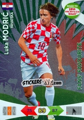 Sticker Luka Modric - Road to 2014 FIFA World Cup Brazil. Adrenalyn XL n. 198 - Panini