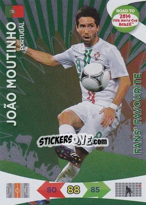 Sticker João Moutinho - Road to 2014 FIFA World Cup Brazil. Adrenalyn XL n. 203 - Panini