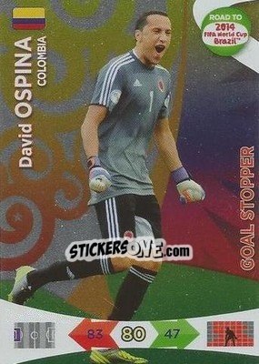 Sticker David Ospina - Road to 2014 FIFA World Cup Brazil. Adrenalyn XL - Panini