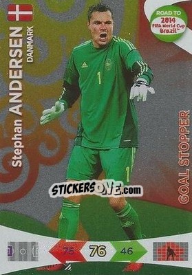 Sticker Stephan Andersen - Road to 2014 FIFA World Cup Brazil. Adrenalyn XL - Panini