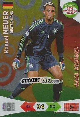 Sticker Manuel Neuer - Road to 2014 FIFA World Cup Brazil. Adrenalyn XL n. 210 - Panini
