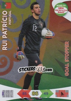 Sticker Rui Patrício - Road to 2014 FIFA World Cup Brazil. Adrenalyn XL n. 216 - Panini
