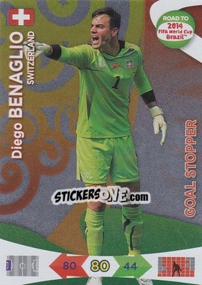 Sticker Diego Benaglio - Road to 2014 FIFA World Cup Brazil. Adrenalyn XL n. 219 - Panini