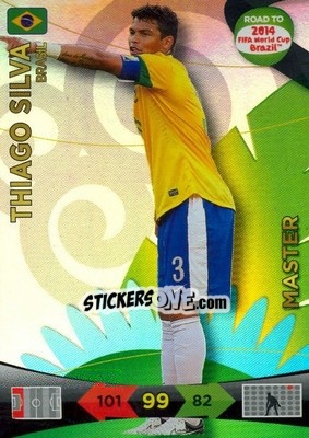 Sticker Thiago Silva - Road to 2014 FIFA World Cup Brazil. Adrenalyn XL n. 222 - Panini