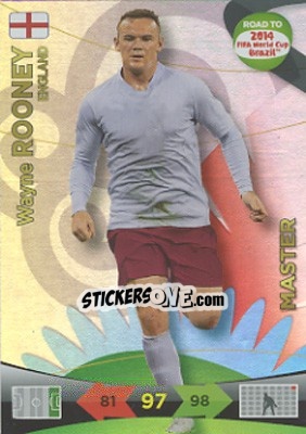 Sticker Wayne Rooney - Road to 2014 FIFA World Cup Brazil. Adrenalyn XL n. 225 - Panini