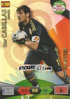 Sticker Iker Casillas - Road to 2014 FIFA World Cup Brazil. Adrenalyn XL n. 226 - Panini
