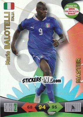 Figurina Mario Balotelli - Road to 2014 FIFA World Cup Brazil. Adrenalyn XL - Panini