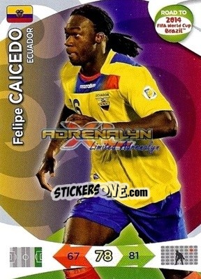 Figurina Felipe Caicedo - Road to 2014 FIFA World Cup Brazil. Adrenalyn XL - Panini