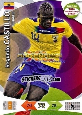 Sticker Segundo Castillo - Road to 2014 FIFA World Cup Brazil. Adrenalyn XL n. EC-SC - Panini