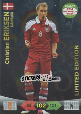 Cromo Christian Eriksen - Road to 2014 FIFA World Cup Brazil. Adrenalyn XL - Panini