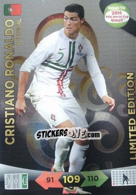 Figurina Cristiano Ronaldo - Road to 2014 FIFA World Cup Brazil. Adrenalyn XL - Panini