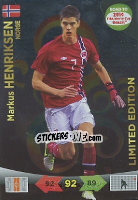 Sticker Markus Henriksen - Road to 2014 FIFA World Cup Brazil. Adrenalyn XL n. LE-MH - Panini