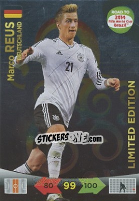 Sticker Marco Reus - Road to 2014 FIFA World Cup Brazil. Adrenalyn XL n. LE-MR - Panini