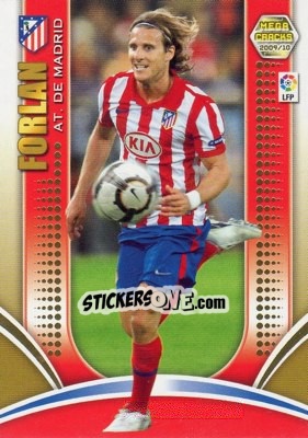 Sticker Forlan - Liga BBVA 2009-2010. Megacracks n. 53 - Panini