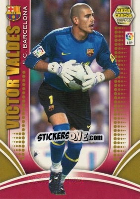 Sticker Victor Valdes - Liga BBVA 2009-2010. Megacracks - Panini