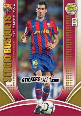 Sticker Sergio Busquets - Liga BBVA 2009-2010. Megacracks n. 65 - Panini