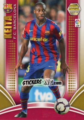 Sticker Seydou Keita - Liga BBVA 2009-2010. Megacracks n. 66 - Panini