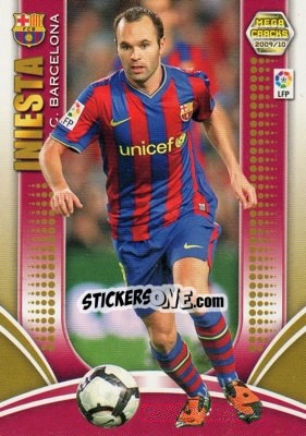 Sticker Iniesta - Liga BBVA 2009-2010. Megacracks n. 68 - Panini