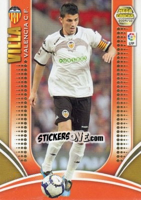 Sticker David Villa - Liga BBVA 2009-2010. Megacracks - Panini