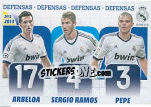 Cromo Arbeloa / Sergio Ramos / Pepe - Real Madrid 2012-2013 - Panini