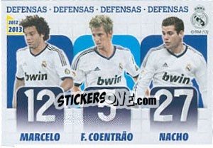 Sticker Marcelo / Coentrao / Nacho Fernández - Real Madrid 2012-2013 n. 19 - Panini