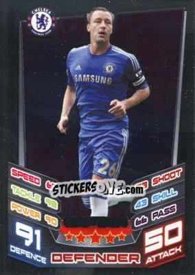 Sticker John Terry - English Premier League 2012-2013. Match Attax Extra n. C3 - Topps