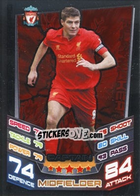 Sticker Steven Gerrard - English Premier League 2012-2013. Match Attax Extra n. C6 - Topps