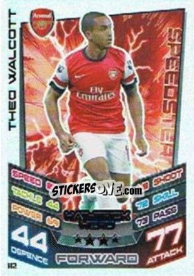 Sticker Theo Walcott - English Premier League 2012-2013. Match Attax Extra n. H2 - Topps