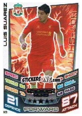 Sticker Luis Suarez - English Premier League 2012-2013. Match Attax Extra - Topps