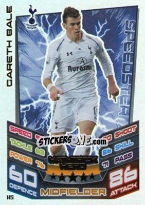 Sticker Gareth Bale - English Premier League 2012-2013. Match Attax Extra - Topps