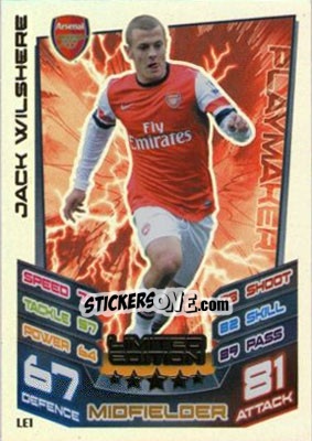 Sticker Jack Wilshere - English Premier League 2012-2013. Match Attax Extra n. LE1 - Topps