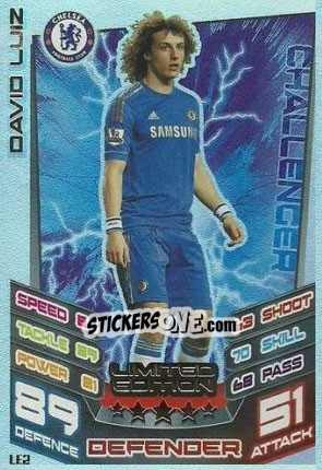 Sticker David Luiz - English Premier League 2012-2013. Match Attax Extra n. LE2 - Topps