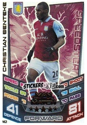 Sticker Christian Benteke - English Premier League 2012-2013. Match Attax Extra n. M2 - Topps
