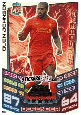 Sticker Glen Johnson - English Premier League 2012-2013. Match Attax Extra n. M6 - Topps