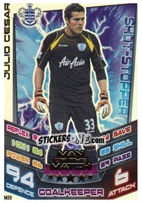 Sticker Julio Cesar - English Premier League 2012-2013. Match Attax Extra n. M11 - Topps