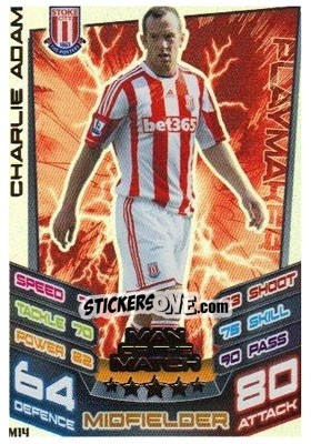 Sticker Charlie Adam - English Premier League 2012-2013. Match Attax Extra n. M14 - Topps