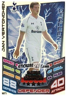 Sticker Jan Vertonghen - English Premier League 2012-2013. Match Attax Extra n. M17 - Topps