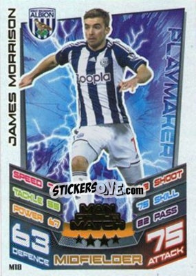 Sticker James Morrison - English Premier League 2012-2013. Match Attax Extra n. M18 - Topps