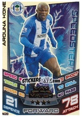 Sticker Arouna Kone - English Premier League 2012-2013. Match Attax Extra n. M20 - Topps