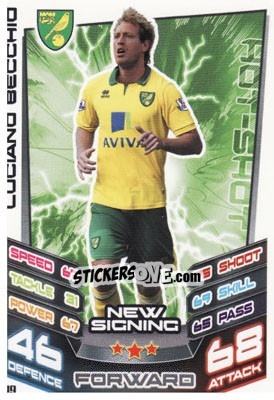 Sticker Luciano Becchio - English Premier League 2012-2013. Match Attax Extra - Topps