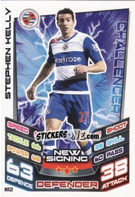 Sticker Stephen Kelly - English Premier League 2012-2013. Match Attax Extra n. N12 - Topps