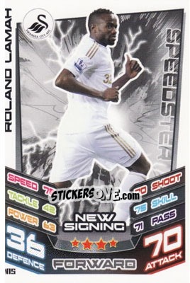 Cromo Roland Lamah - English Premier League 2012-2013. Match Attax Extra n. N15 - Topps
