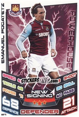 Cromo Emanuel Pogatetz - English Premier League 2012-2013. Match Attax Extra - Topps